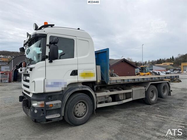 Kampókaros rendszer Scania R500 plow rigged hook truck w/ 20T hook. WATCH VID