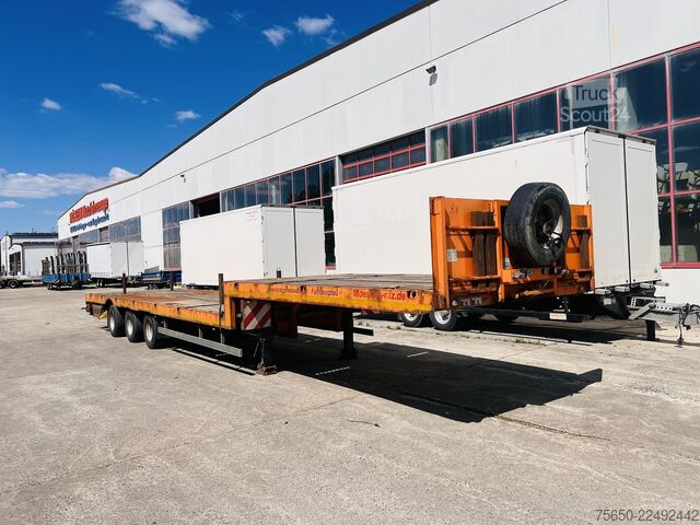 Remorque surbaissée Möslein STO 3 Schwebheim  3 Achs Satteltieflader Plato 45 t GGfür Fertigteile, Baumaschinen oder Container