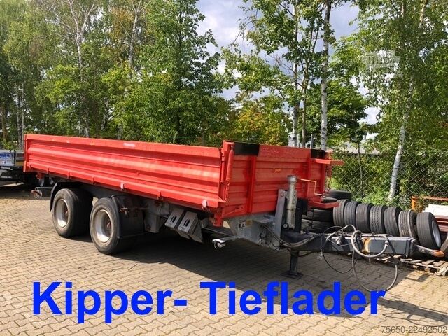 Trójstronna przyczepa wywrotka Möslein TTD 19 Schwebheim  19 t Tandemkipper- Tieflader, Breitbereifung