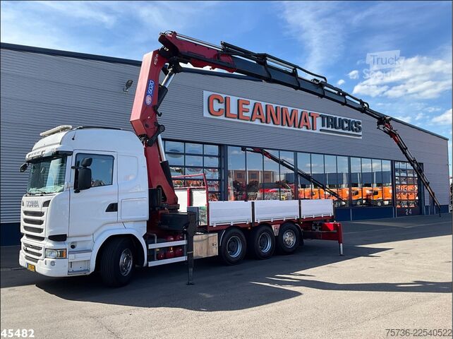 Kranbil Scania R 490 8x4 Euro 6 Retarder HMF 60 Tonmeter laadk...