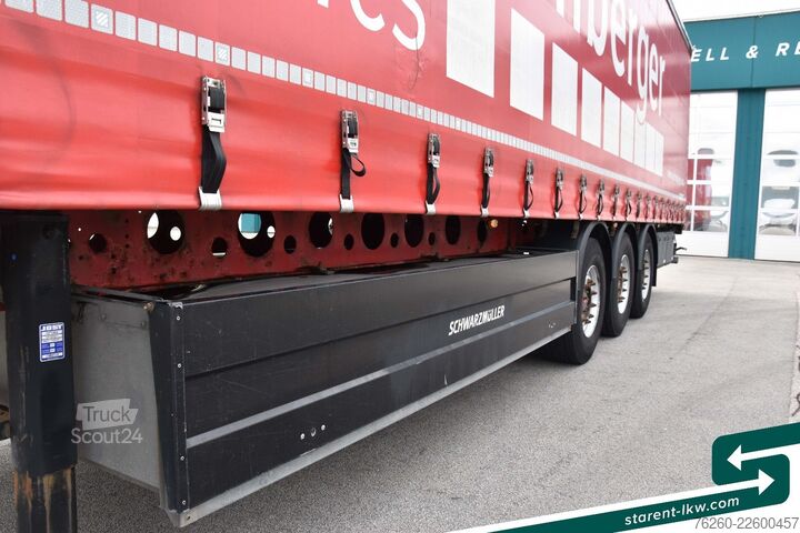 Semi-remorque bâchée SCHWARZMÜLLER SAF Achsen Palettenkasten XL TÜV 11/26
