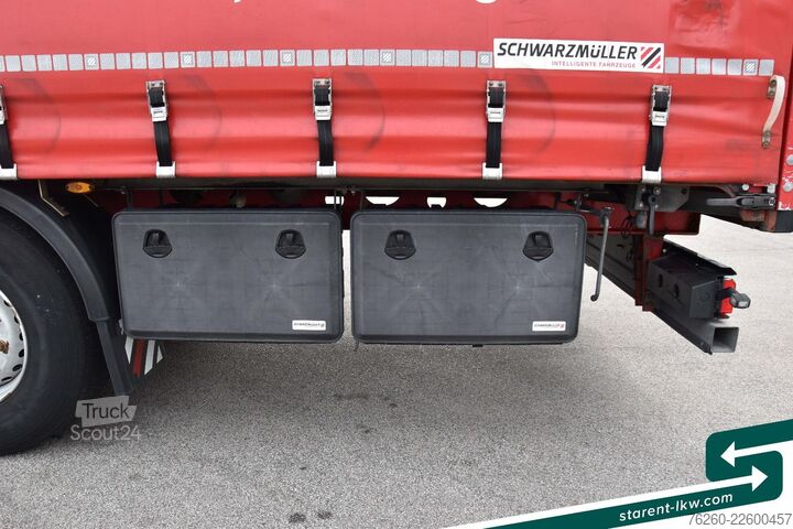 Semi-remorque bâchée SCHWARZMÜLLER SAF Achsen Palettenkasten XL TÜV 11/26