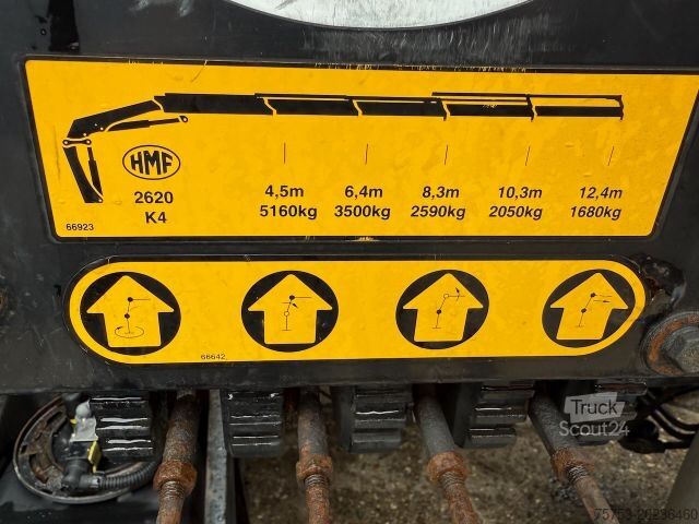 Camion poids lourd MERCEDES-BENZ Antos 1845LS + HMF 2620 Kran