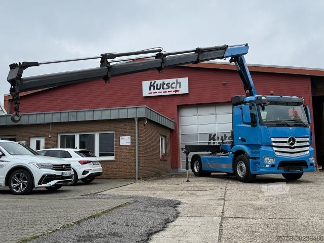 Camion poids lourd MERCEDES-BENZ Antos 1845LS + HMF 2620 Kran