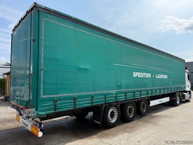 Atvērta puspiekabe ar tentu KRONE SD Pritsche+Schiebeplane+Edscha/Luft-Lift
