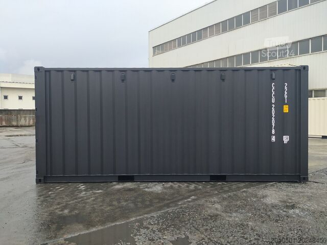 Jūrų konteineris one Way Seecontainer / 20 Fuß / RAL 9005 Containerlager / Materiallager / schwarz