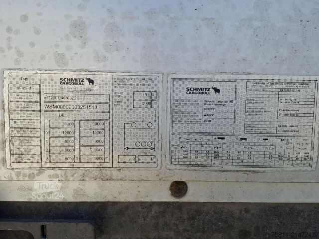 Atvērta piekabe ar tentu SCHMITZ CARGOBULL SCS 24/L EDSCHA Curtainsider CodeXL Nievau