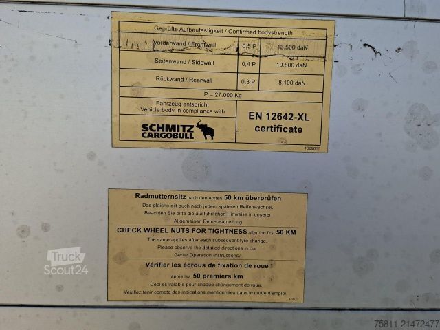 Atvērta piekabe ar tentu SCHMITZ CARGOBULL SCS 24/L EDSCHA Curtainsider CodeXL Nievau