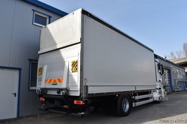 Flatbed truck with tarp MERCEDES-BENZ Actros 1845 L E6 Retarder AHK Edscha LBW
