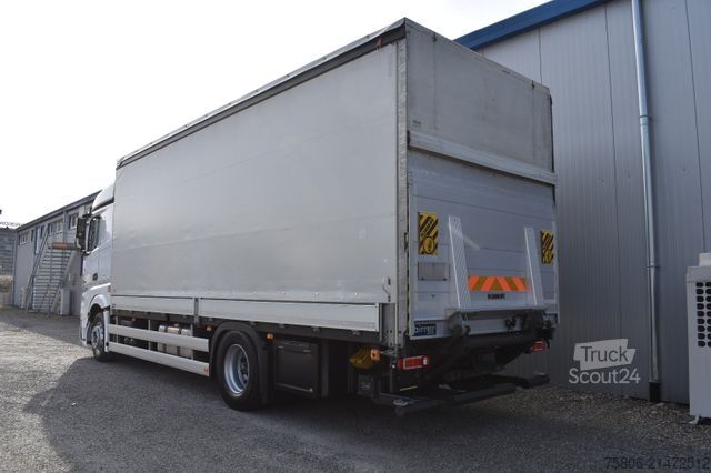 Flatbed truck with tarp MERCEDES-BENZ Actros 1845 L E6 Retarder AHK Edscha LBW