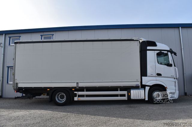 Flatbed truck with tarp MERCEDES-BENZ Actros 1845 L E6 Retarder AHK Edscha LBW
