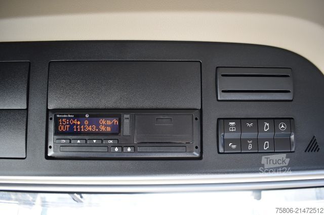 Flatbed truck with tarp MERCEDES-BENZ Actros 1845 L E6 Retarder AHK Edscha LBW