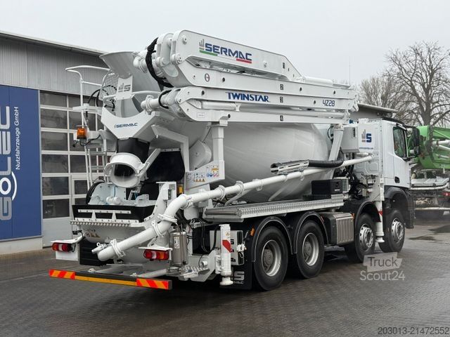 Tovornjak s črpalko za beton MERCEDES-BENZ Arocs 4146 8x4 PUMI SERMAC 4Z28