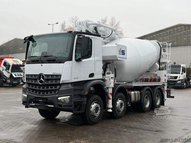 Tovornjak s črpalko za beton MERCEDES-BENZ Arocs 4146 8x4 PUMI SERMAC 4Z28