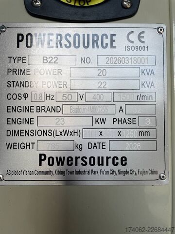  Baudouin 4M06G25/5 - 22 kVA Generator - DPX-19861