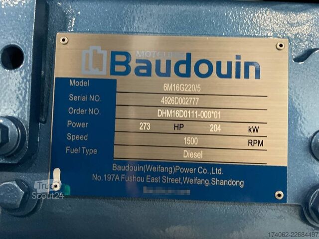  Baudouin 6M16G220/5 - 220 kVA Generator - DPX-19871
