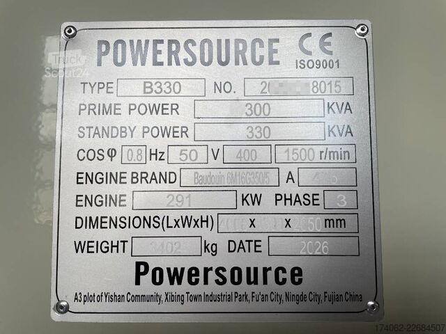  Baudouin 6M16G350/5 - 330 kVA Generator - DPX-19874