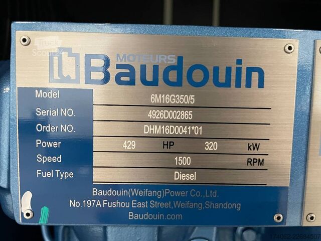  Baudouin 6M16G350/5 - 330 kVA Generator - DPX-19874