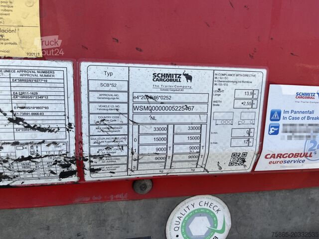 Valigia Schmitz Cargobull SCB S2 / Box Trailer / 2 axle Disk / NL Trailer...