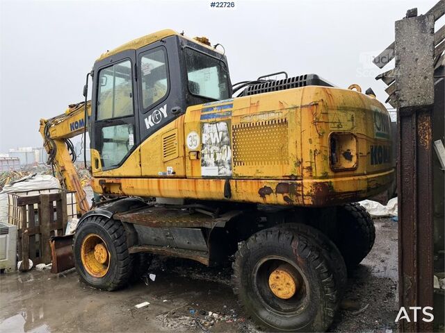 Колесный экскаватор Komatsu PW160-7H wheeled excavator, a repair object withou