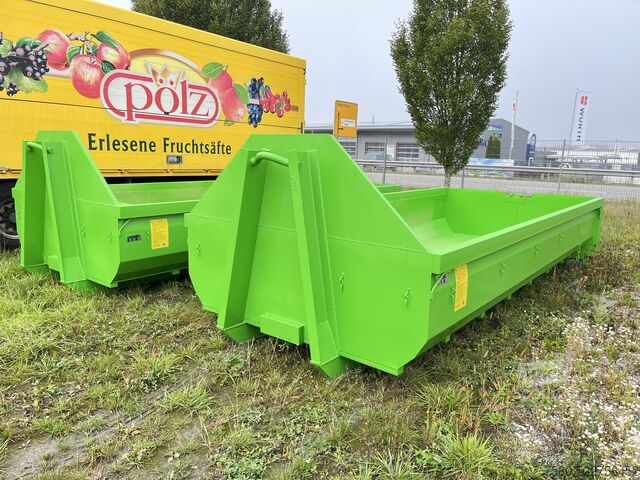 Container scarrabile da 10 m³, 5,5 m, porta posteriore Bittner 10 kbm Hecktüre gelbgrün 5,5m Länge