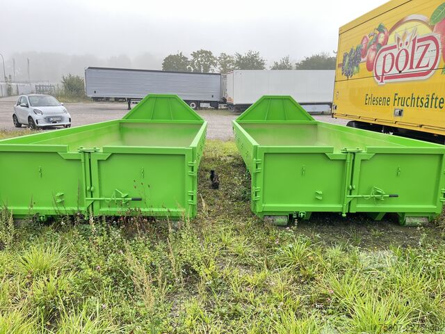 Container scarrabile da 10 m³, 5,5 m, porta posteriore Bittner 10 kbm Hecktüre gelbgrün 5,5m Länge