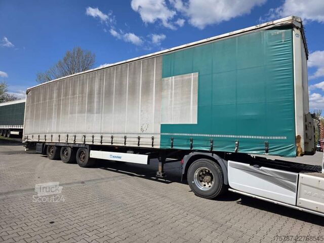 Semiremorcă deschisă cu prelată KRONE Gardine Lowliner, Joloda-Schienen, Hubdach