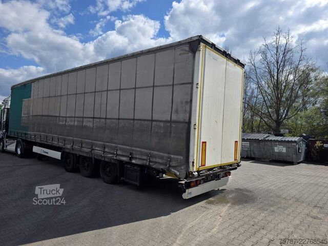 Semiremorcă deschisă cu prelată KRONE Gardine Lowliner, Joloda-Schienen, Hubdach
