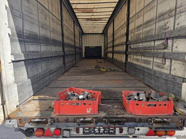 Semiremorcă deschisă cu prelată KRONE Gardine Lowliner, Joloda-Schienen, Hubdach