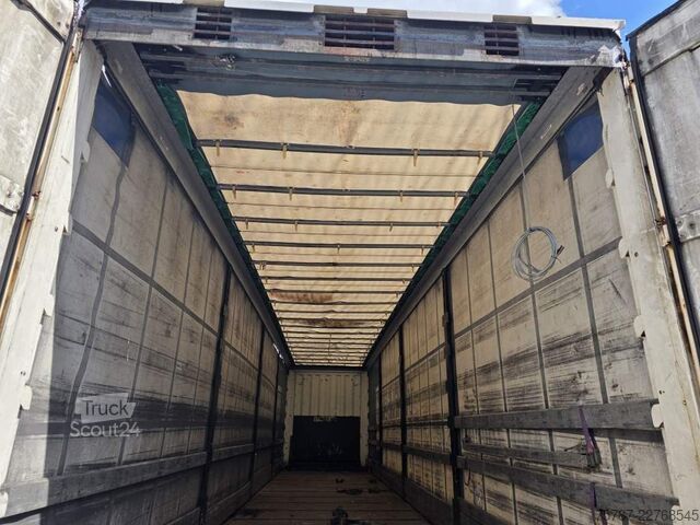 Semiremorcă deschisă cu prelată KRONE Gardine Lowliner, Joloda-Schienen, Hubdach