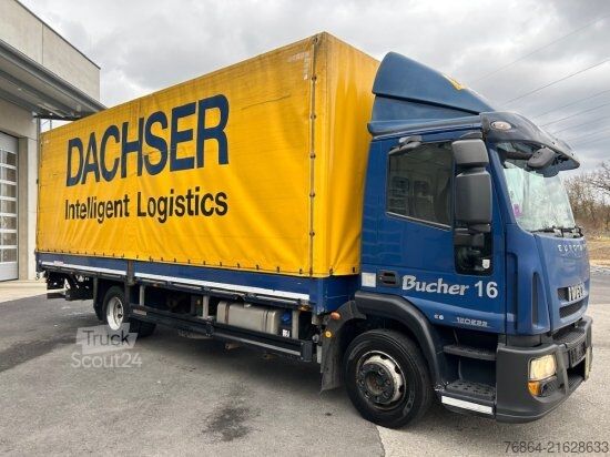 Flatbed truck with tarp IVECO EUROCARGO 120E22 PLANE, SCHALTER LBW