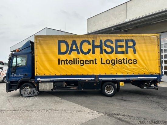 Flatbed truck with tarp IVECO EUROCARGO 120E22 PLANE, SCHALTER LBW