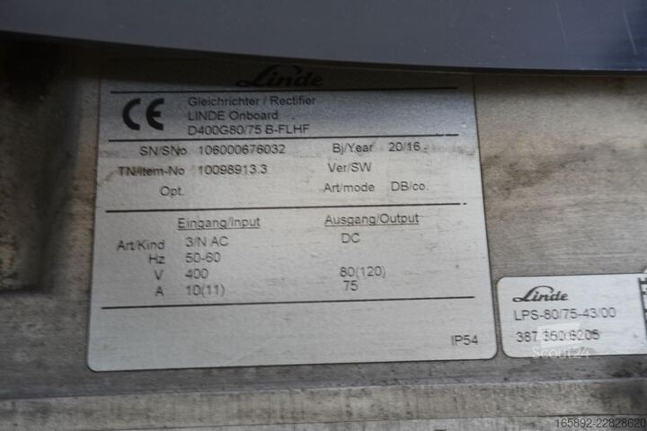 Iekrāvēja akumulators LINDE D400G80/75 B-FLHF
