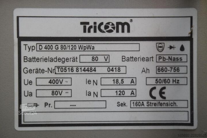 Iekrāvēja akumulators TRICOM XL D 400 G 80/120 WpWa