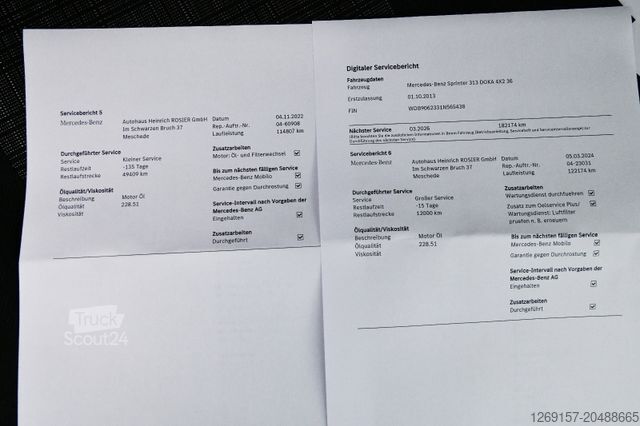 Aizkaru sānu furgons MERCEDES-BENZ Sprinter 313CDI Pritsche/Plane DoKa Standheizung