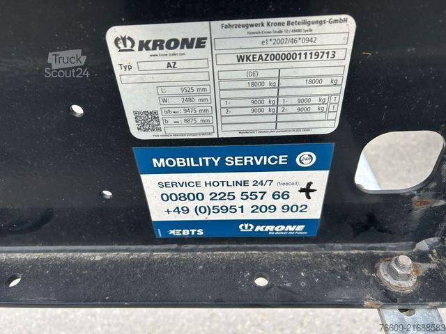Değiştirilebilir şasili römork KRONE 2 Achswechselfahrgestell, Typ: MAXI AZW 18 eL3B7