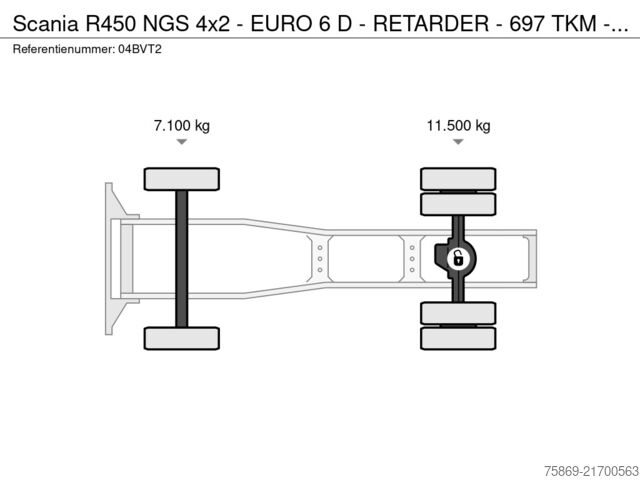 Standaard-SZM Scania R450 NGS 4x2 - EURO 6 D - RETARDER - 697 TKM - ...