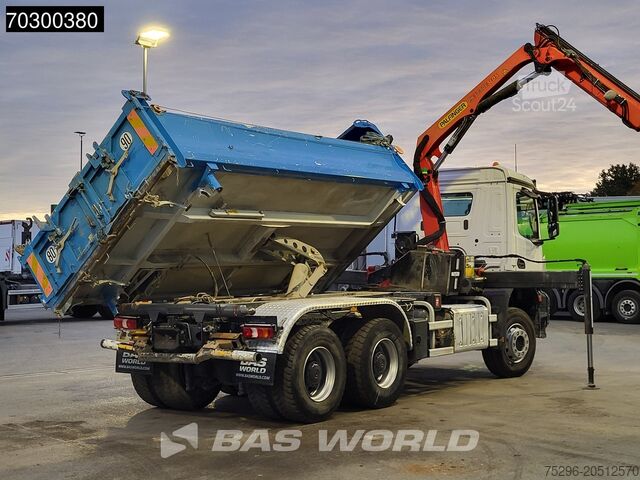 Tipper with crane Mercedes Arocs 3343 6X4 Palfinger PK12.501 SLD Kran Cran...