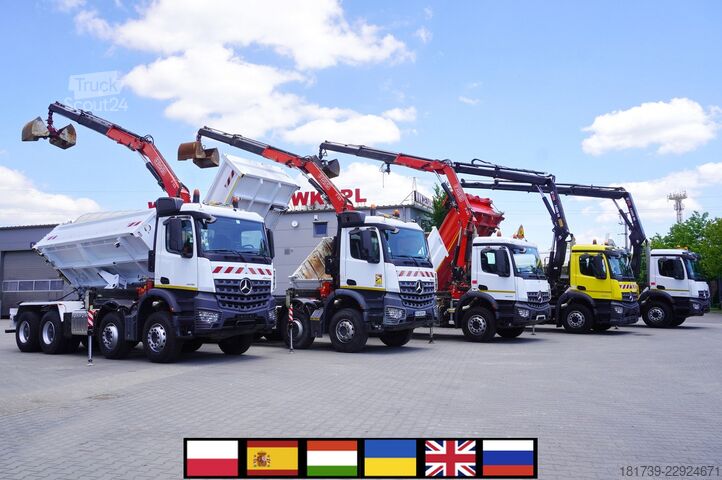 Savivartis su kranu Mercedes-Benz Arocs 3236 8×4/ 90 tho. km / Fassi F155A