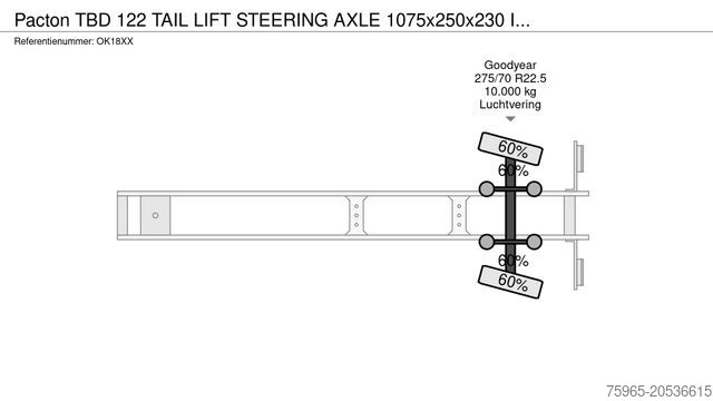 Furgonska polprikolica PACTON TBD 122 TAIL LIFT STEERING AXLE 1075x250x230 INS
