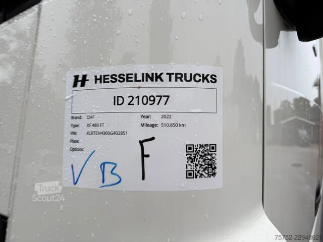  DAF XF 480 SSC Retarder Standairco 2X tank 510.850K...