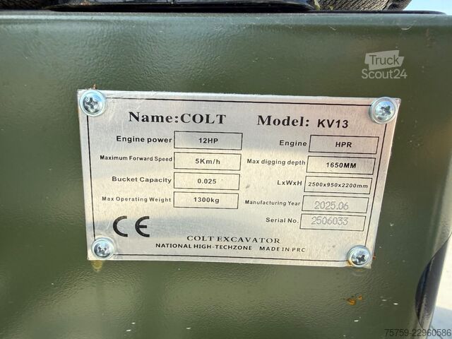 Mini-escavadora  Colt KV13 Mini-bagger NEU