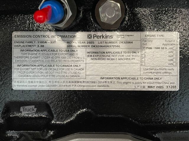 Moteur Perkins 1103A-33TG2 - Diesel Engine -New