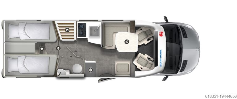 Halvintegrerad husbil EURA MOBIL PROFILA T 726 EB, Maxi 4,5 t, Automatik, Lithium