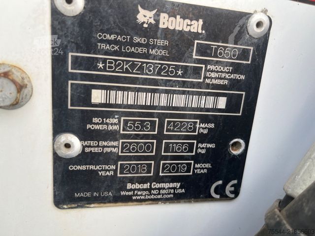 Εκσκαφέας ερπυστριοφόρος BOBCAT T650 High Flow/Grabenfräse/Schaufel/Palettengab