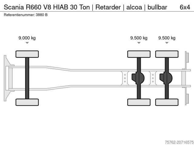 Haakarmsysteem Scania R660 V8 HIAB 30 Ton | Retarder | alcoa | bullbar