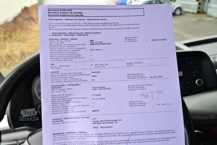 Tipper truck MAN TGS26.440 Retarder 6x4 AHK Blatt Blatt