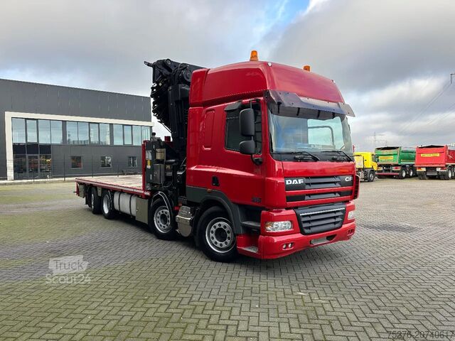 Vrachtwagen met kraan DAF CF 85.410 8x2 Hiab 1055-8+Fly jib Euro 5