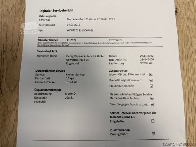 Furgon MERCEDES-BENZ X250d 4x4 Doppelkabine Allrad Schneepflug Schild
