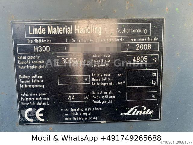 Priekinis krautuvas LINDE H30D - 3T/5M - Douplex *10.802STD/Seitenschieber